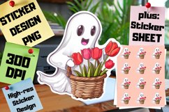 Eerie Charm Ghost Printable Sticker Assortment Product Image 1