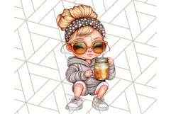 Sassy Mom Coffee PNG Clipart, Messy Bun Mom Life PNGs Product Image 4