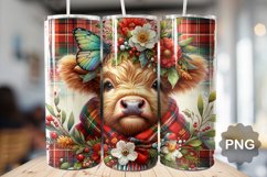 Christmas Baby Highland Cow - Skinny Tumbler Sublimation Product Image 1