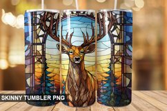 Christmas Stained Glass deer Tumbler Design Product Image 1