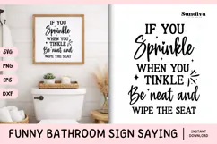 Funny Bathroom Sign Saying SVG | Sprinkle When You Tinkle Product Image 1