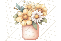 Flowers in Glass Jars PNG, Rustic Floral Watercolor Clipart Product Image 4