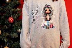 Just a Girl who loves Christmas PNG, Christmas Cute Girl PNG Product Image 3
