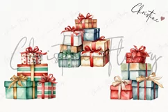 Watercolor Christmas Gifts Clipart | Watercolor Christmas Product Image 3