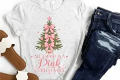 All I Want Is A Pink Christmas PNG Sublimation Design - Pink Product Image 5