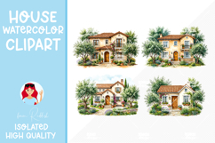 4 Cozy Watercolor House Clipart Product Image 1