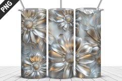 3D Flowers Tumbler Wrap | Sublimation Design | Tumble PNG Product Image 4