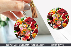Keychain Sublimation - Summer Keychain PNG Design Product Image 1