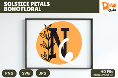 Solstice Petals Boho Floral Monogram Product Image 1