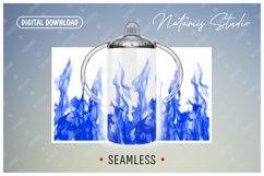 2 Blue Fire Sublimation Patterns - 12 oz Sippy Cup. Product Image 2