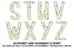 Baby Shower Watercolor Alphabet and Numbers Clipart PNG Product Image 4