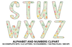 Baby Shower Watercolor Alphabet and Numbers Clipart PNG Product Image 4