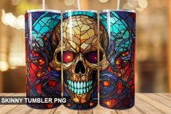 Stained Glass Halloween Skull | Skull 20 oz Skinny Tumbler Product Image 1
