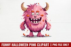 Funny Halloween Pink Clipart PNG Product Image 1