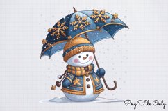 Golden Snowman Sublimation Clipart PNG Product Image 1