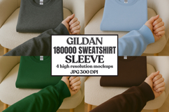 Gildan 180000 Sweatshirt Sleeve Mockups White Product Image 1