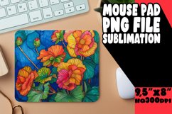 Bright Flower Patterns Mouse Pad PNG Product Image 1