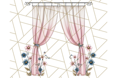 Pink Cottagecore Garden PNG Clipart, Vintage Floral Art Product Image 4