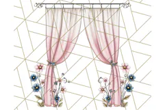 Pink Cottagecore Garden PNG Clipart, Vintage Floral Art Product Image 4