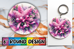 Sweet Keychain Round Design PNG, Flowers Product Image 1