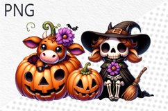 Halloween Cow Sublimation - Clipart PNG Design Product Image 1