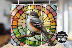 Eastern Phoebe Single Bird Stained Glass - Tumble Design Product Image 1