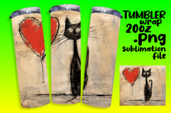 STYLISH 20oz Tumbler Wrap Design , Cute Cat Product Image 1