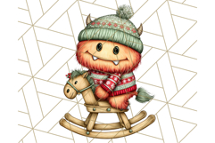Christmas Monster Clipart, Funny Holiday Creature PNG Art Product Image 4