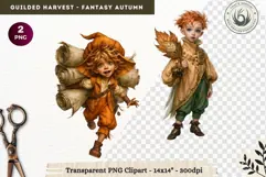 Fantasy Autumn Gilded Harvest PNG Clipart whimsical creature Product Image 1