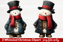 2 Whimsical Christmas Clipart | Cute Holiday PNG Set Product Image 1