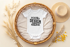 Baby Bodysuit White Mockups, Bodysuit Mockup Product Image 1
