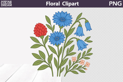 Wildflower PNG Clipart | Red Blue Pastel Floral Design Product Image 1