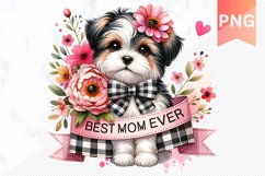 Best MOM Ever Sublimation - Mother&#039;s Day Clipart PNG Design Product Image 1