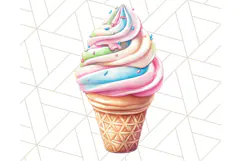 Pastel Sweet Treats Clipart, Ice Cream, Cakes, Donuts Png Product Image 4
