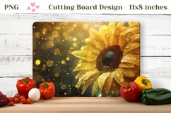 Glitter Sunflowers Cutting Board, Kitchen Cutting Board PNG Product Image 1