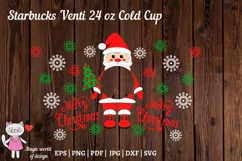 Happy Santa Claus svg for Full Wrap Venti Cold Cup 24 oz Product Image 2