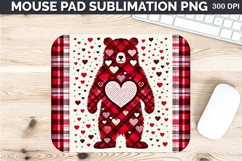 Watercolor Bear Mouse Pad Sublimation - Valentines PNG Product Image 1