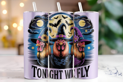 Halloween Tonight we fly Pumpkin &amp; Crow Tumbler Wrap Product Image 1