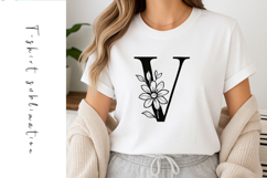 Alphabet, Letters, Monogram, Black flowers Product Image 1