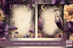 Mystical Night Forest Journal Pages. Celestial Writing Paper Product Image 1