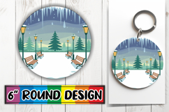 Circle of Happiness Keychain PNG, Winter Product Image 1