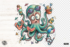 Whimsical Summer Octopus Clipart Product Image 1