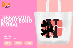 Terracotta Bloom Boho Floral Monogram Product Image 1
