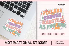 Motivational Quote Sticker SVG | You Are Enough Product Image 1