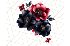 Gothic Floral PNG, Dark Aesthetic Flowers Clipart Print Product Image 4