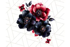 Gothic Floral PNG, Dark Aesthetic Flowers Clipart Print Product Image 4