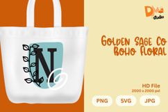 Golden Sage Co Boho Floral Monogram Product Image 1