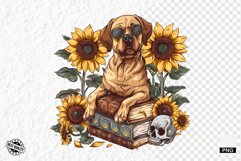 Animals Love Books and Sunflowers Png Product Image 1