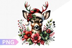 Christmas Deer Sublimation - Clipart PNG Design Product Image 1