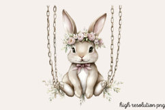 Boho Dusty Blue Easter Clipart PNG Product Image 1